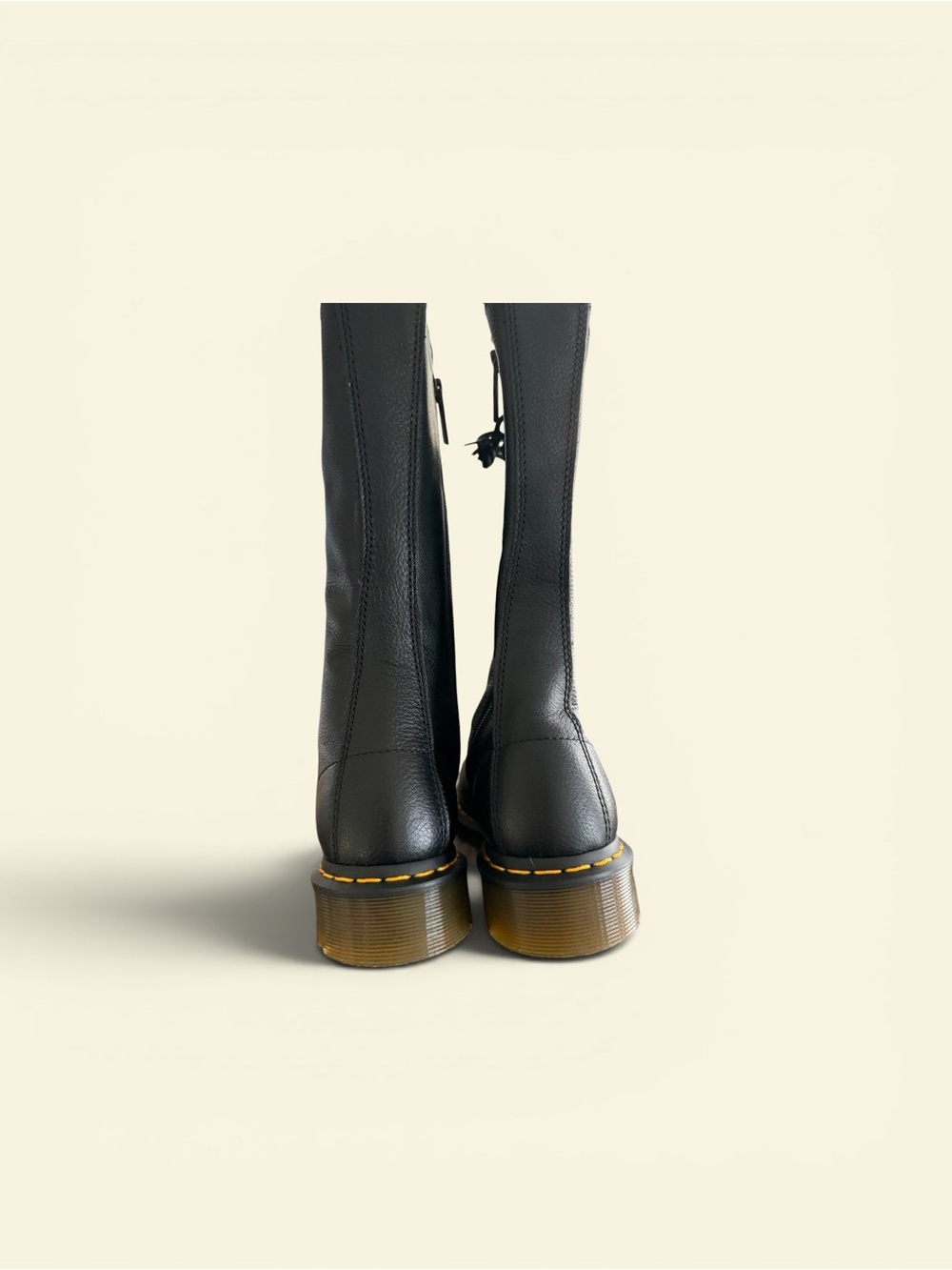 Dr. Martens Black Leather Lace-Up Combat Boots - Picture 4 of 8